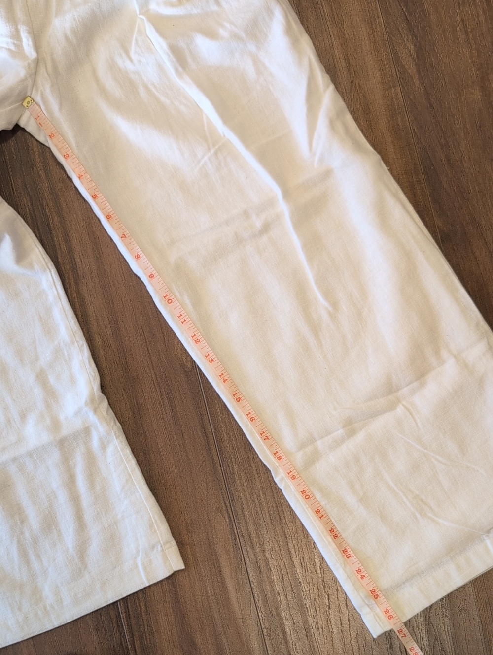 Abercrombie & Fitch Linen White Wide-Leg Women's Pants - Picture 5 of 8